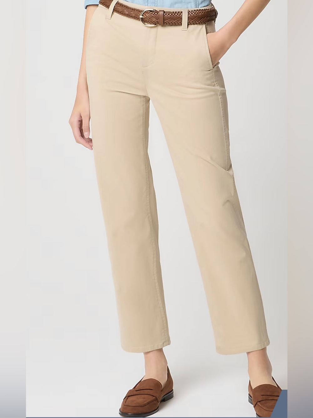 J. Crew Factory Straight Leg Pants in Natural